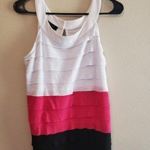 AB STUDIO Tri-Color Dress Tank